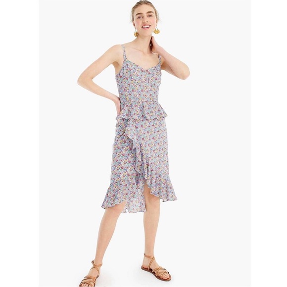 J. Crew Liberty Floral Cotton Sosi Ruffle Dress - Picture 2 of 10